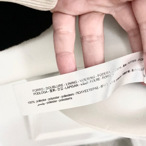 ZARA Contrast Pocket Fleece Jacket Black White Leopard Size M - Picture 5 of 7